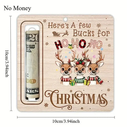 3 pcs - Wooden Deer and Money Hanging Ornament