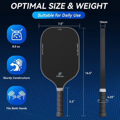 T700 Carbon Fiber Pickleball Paddle W/Carbon Abrasion Surface