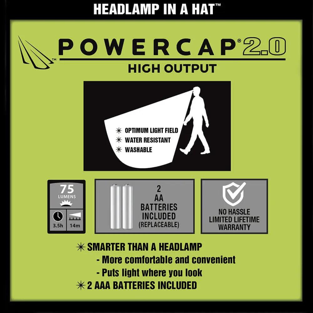 POWERCAP 2.0 Mike Iaconelli Pro Series Fishing LED Lighted Headlamp Beanies Panther Vision Store