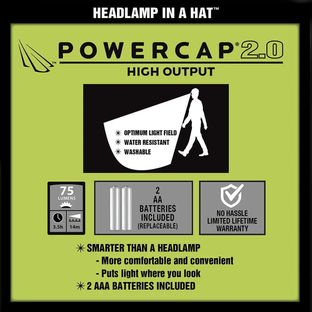 POWERCAP 2.0 Mike Iaconelli Pro Series Fishing LED Lighted Headlamp Hat Panther Vision Store