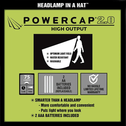 POWERCAP 2.0 Mike Iaconelli Pro Series Fishing LED Lighted Headlamp Hat Panther Vision Store