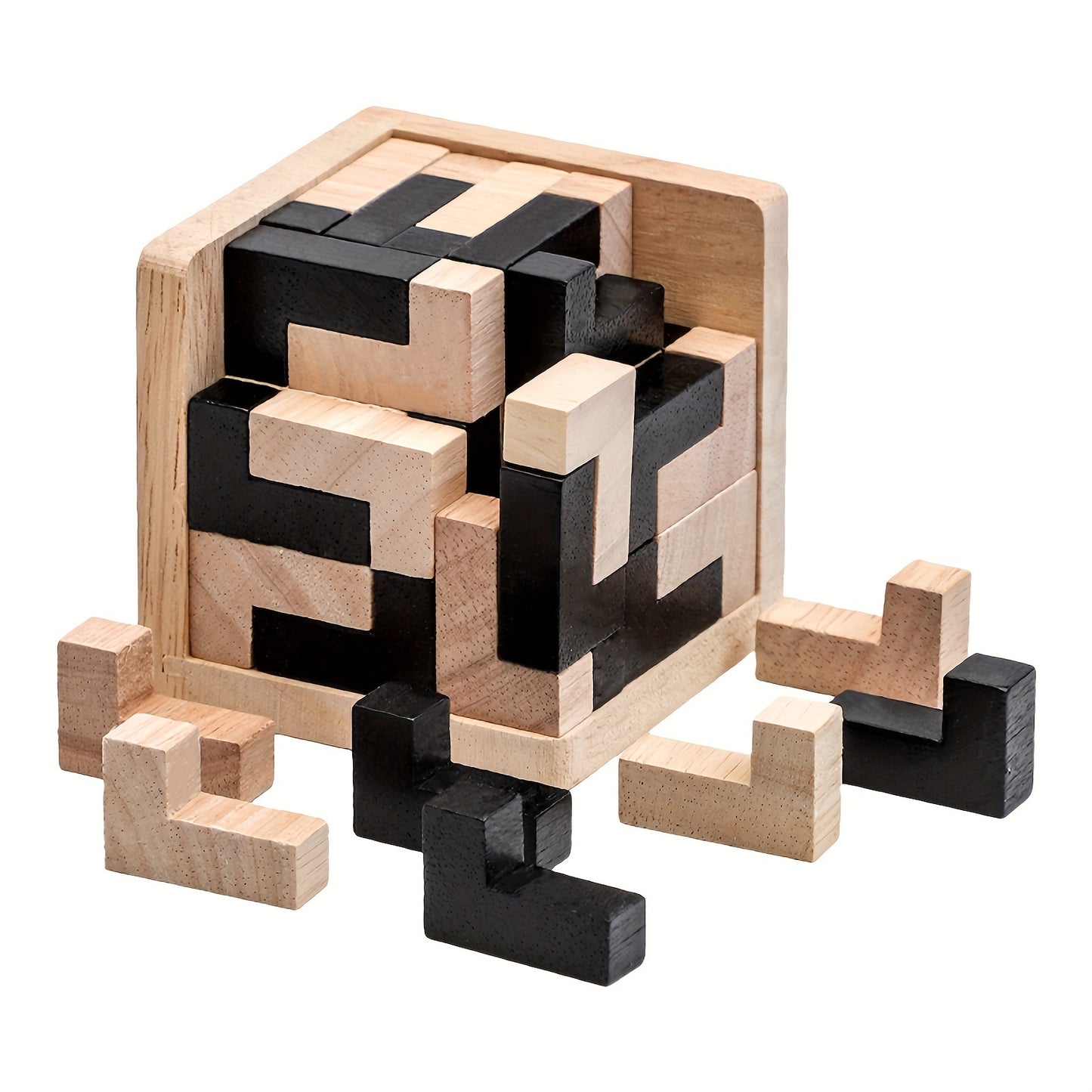 54pcs Wooden Brain Teaser Puzzle Cube