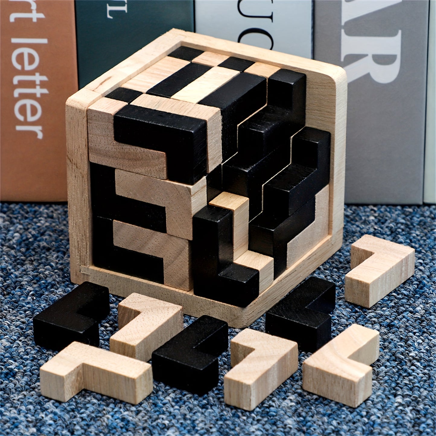54pcs Wooden Brain Teaser Puzzle Cube