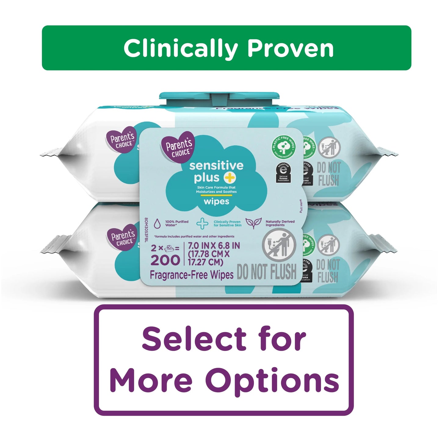 Sensitive plus Baby Wipes 200Ct