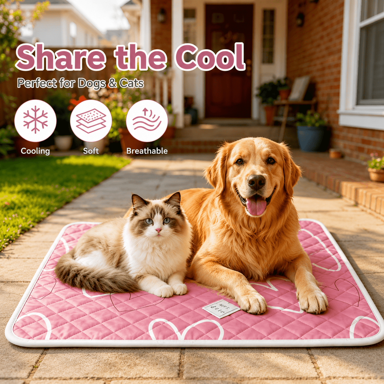 Cooling Pet Bed, Breathable Sweat Absorbing Dog or Cat Bed