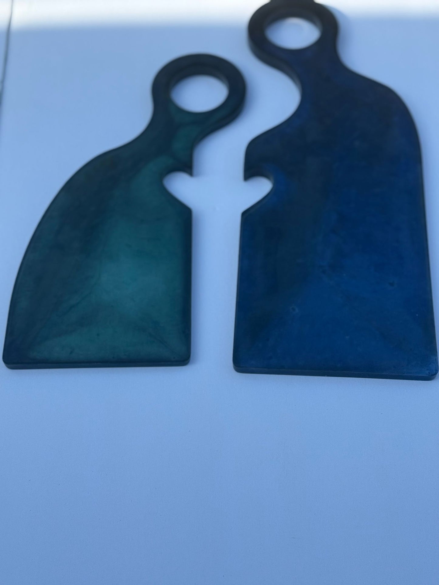 Heart Cutout Epoxy Resin Charcuterie Boards – Modern Serving Boards for Couples, Handmade Wedding or Anniversary Gift, Unique Kitchen Decor