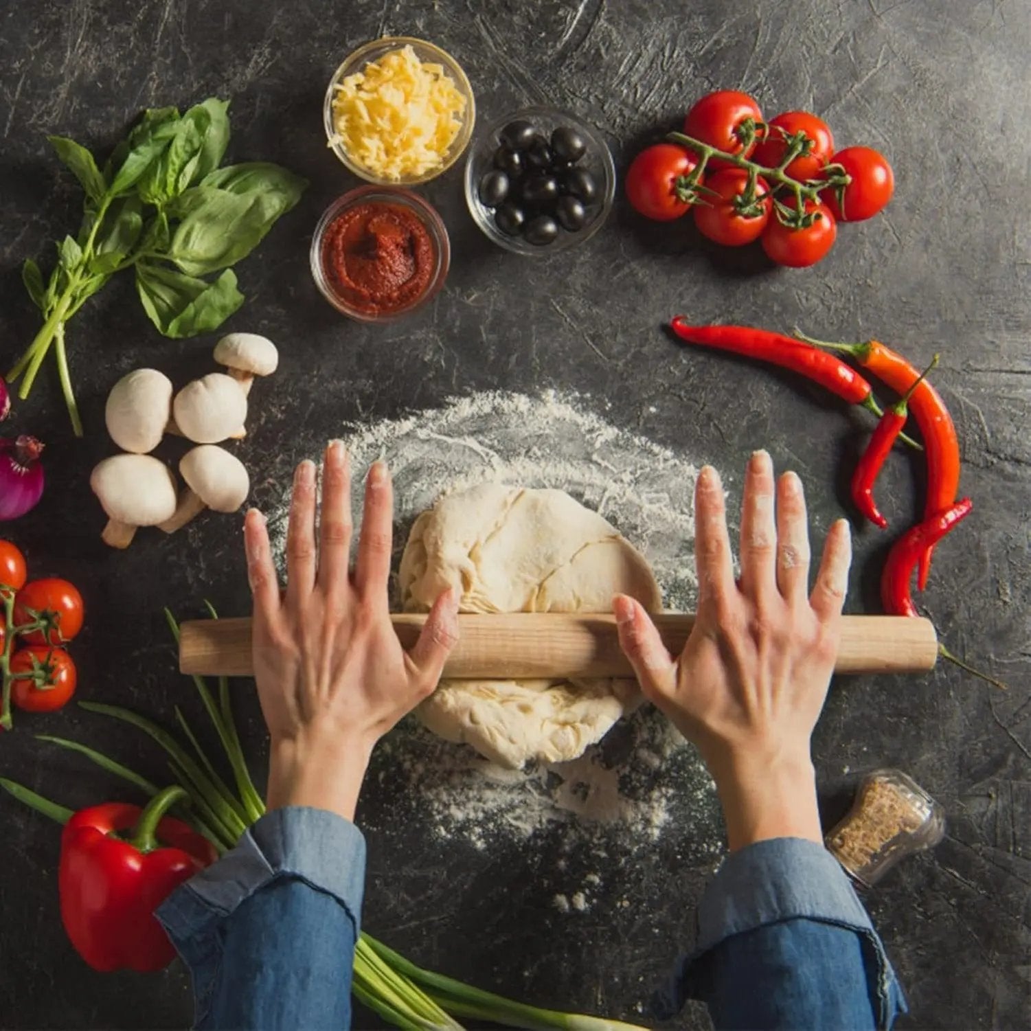 Natural Premium Log Rolling Pin for Baking - Personalize Me Our3Designs