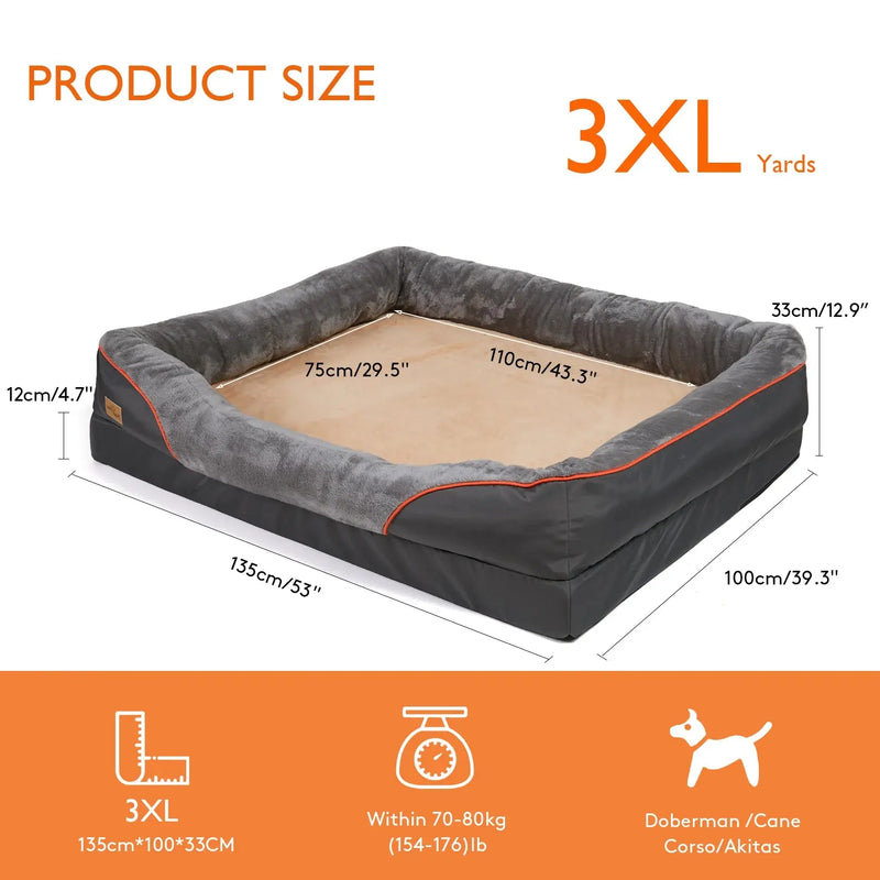 Large Dog Bed Soft Comfortable Anti Allergy Warm Fleece Removable Washable Cover Pet Bed Waterproof Our3Designs