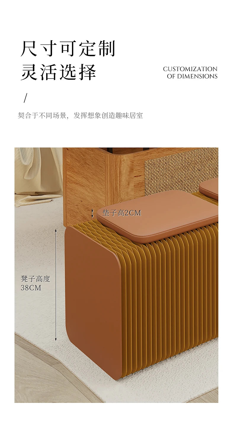 Creative Retractable Folding Bench Bed End Stool