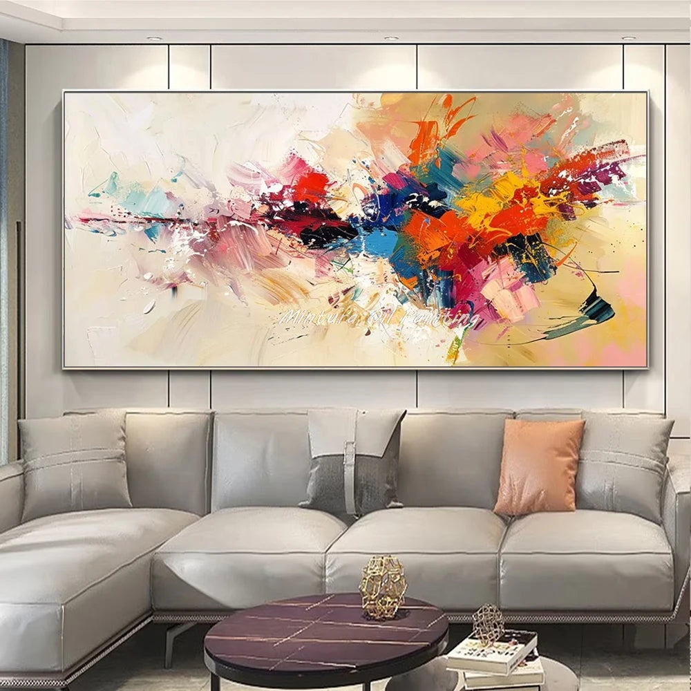 Mintura,100% Handpainted Color Abstract Oil Painting on Canvas