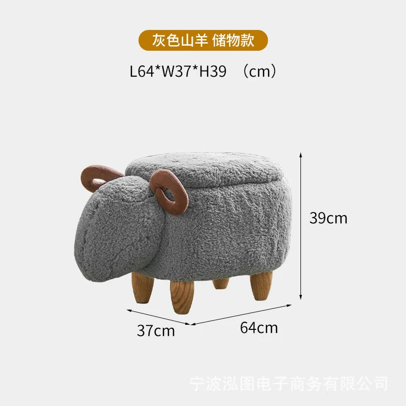 Creative Sheep Footrest for Entryway, Storage Ottoman, Creative Shoe Bench
