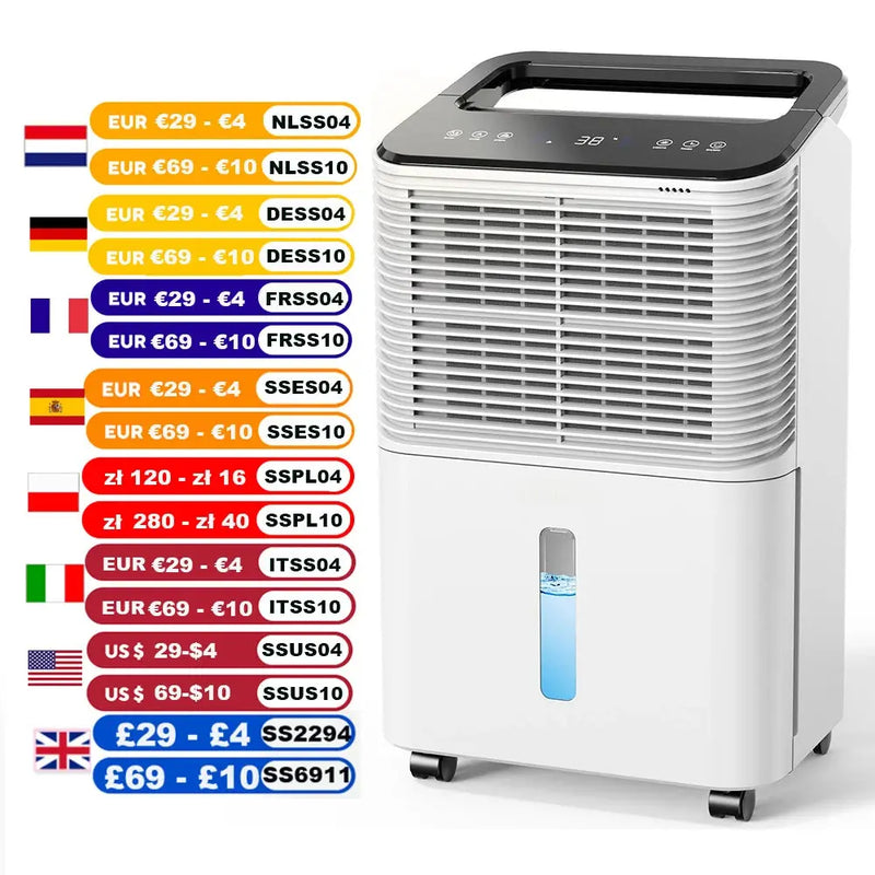 Dehumidifier 16 L/day, Ultra-quiet Electric Intelligent Central Control, Auto Mode, Moisture Display, 24h Timer Home Appliances Our3Designs