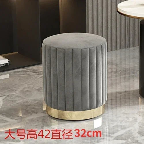 Nordic Fabric Stool Round Dressing Stools Modern Makeup Chair Storage Sofa