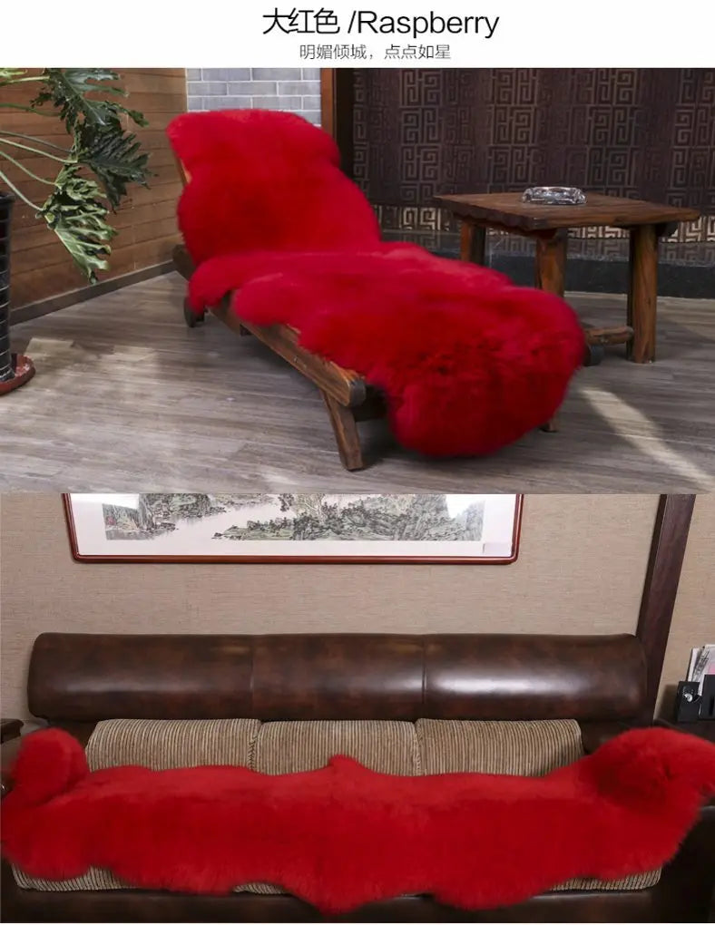 Natural Sheepskin Rug Long Wool Sofa Cover