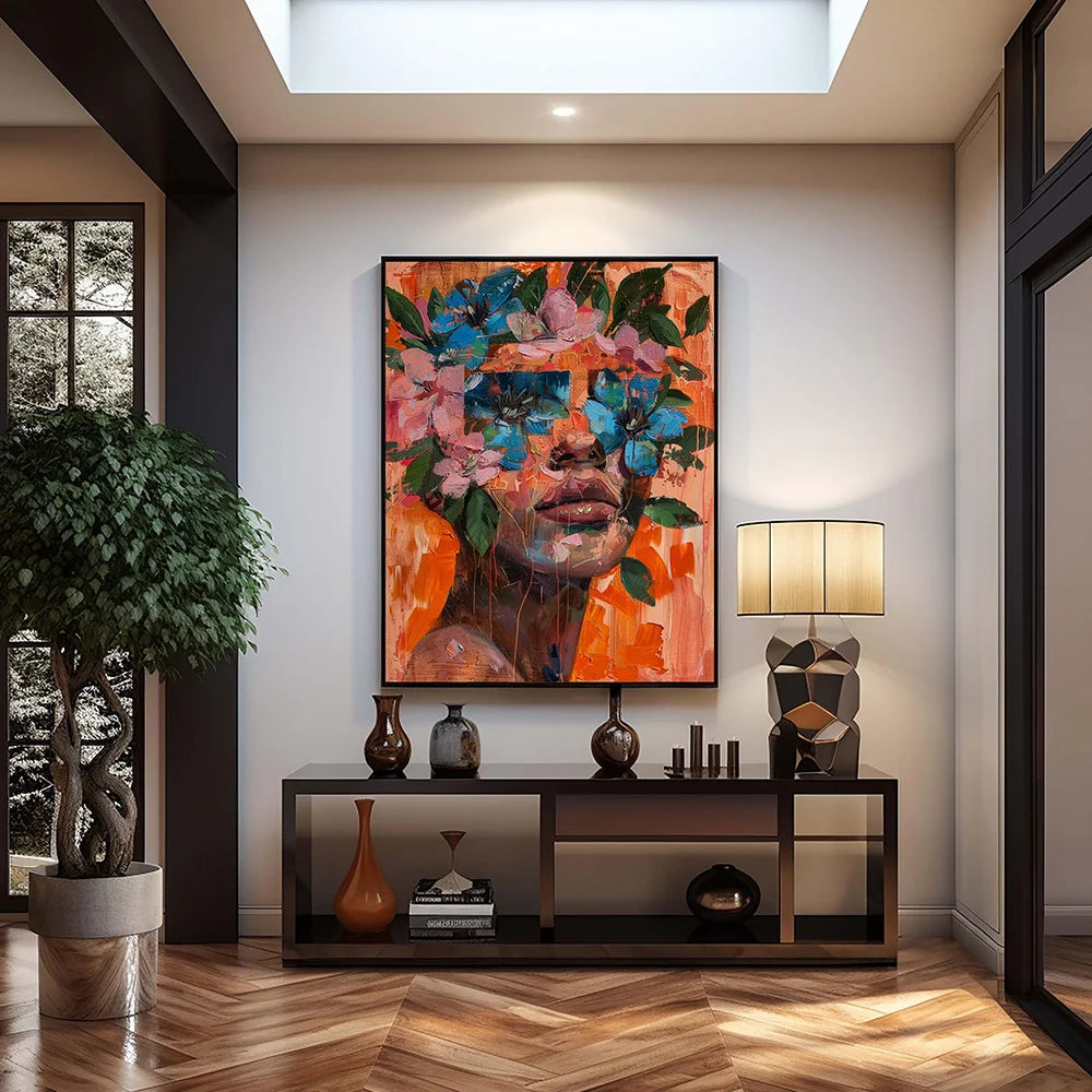 Surreal Dreamy Floral Portrait Female Poster Print Abstract Luxury