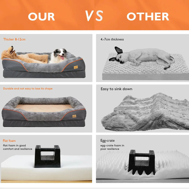Large Dog Bed Soft Comfortable Anti Allergy Warm Fleece Removable Washable Cover Pet Bed Waterproof Our3Designs