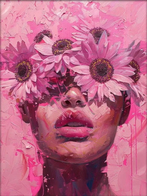 Surreal Dreamy Floral Portrait Female Poster Print Abstract Luxury