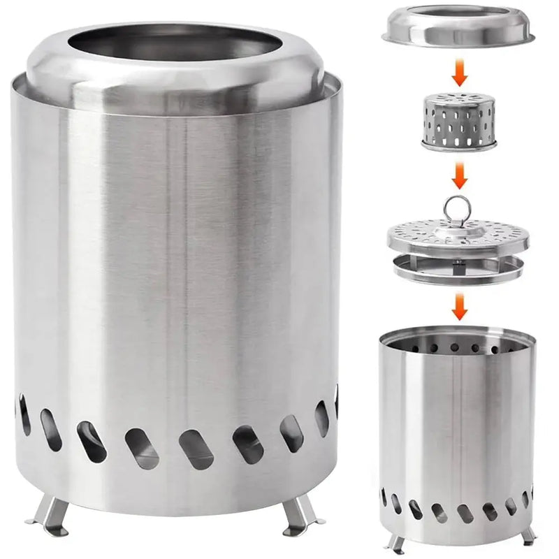 Mini Tabletop Firepit Stainless Steel Portable Mini Stove Mini Fire Pit Wood Burning Or Pellet Fueled Portable Bonfire Our3Designs