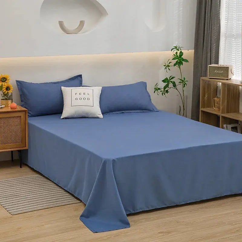 One Solid Color Simple Sheet Machine Washable Single Double Bed Linen Student Dormitory Sheet (pillowcase Not Included) Our3Designs