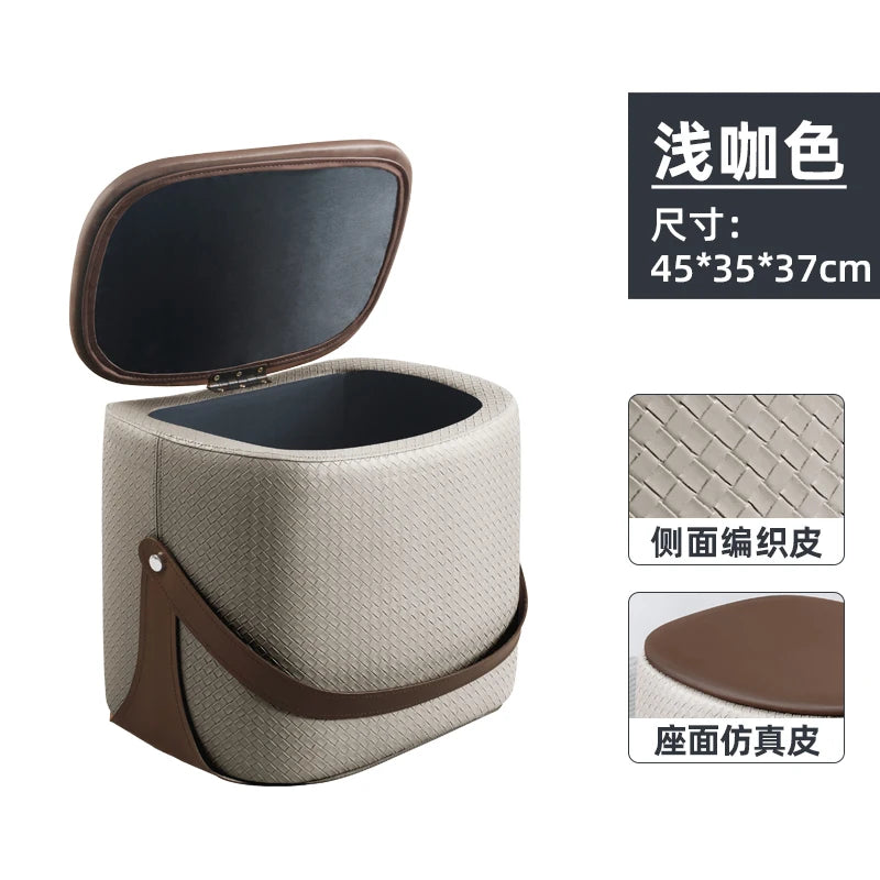 Ottoman Storage Light Luxury Saddle Stool Low Stool