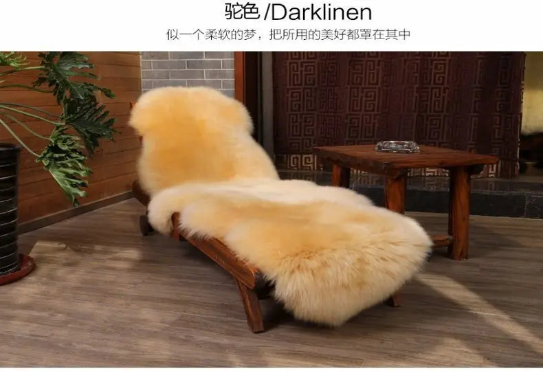 Natural Sheepskin Rug Long Wool Sofa Cover