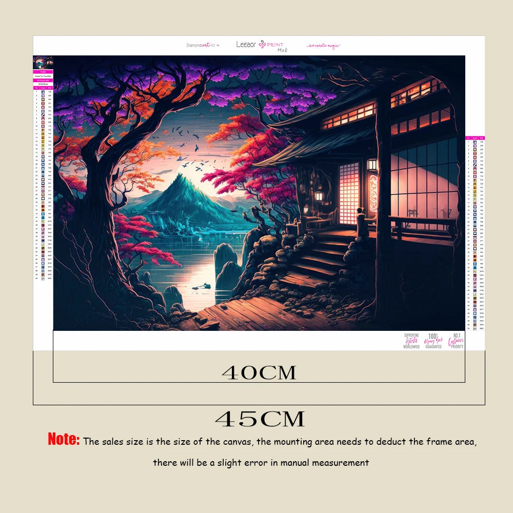 5D Landscape Cartoon Diamond Painting Beautiful Flowers And Moon Full Rhinestone Mosaic Embroidery Cross Stitch Kit Home Decor
