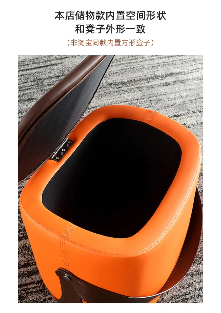 Ottoman Storage Light Luxury Saddle Stool Low Stool