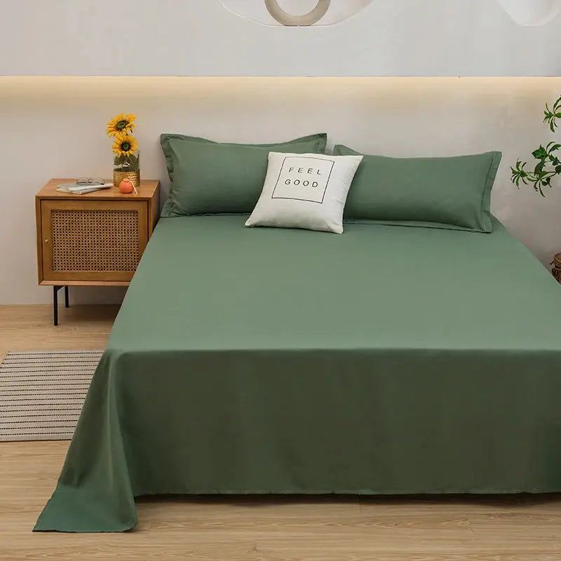 One Solid Color Simple Sheet Machine Washable Single Double Bed Linen Student Dormitory Sheet (pillowcase Not Included) Our3Designs