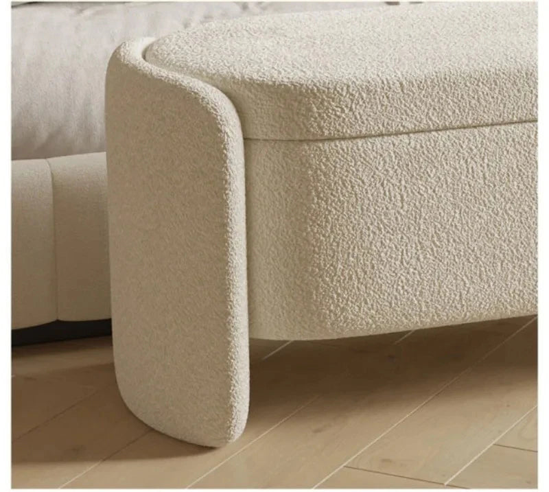 Nordic Lamb Wool Shoe Stool Bed End Stools Home Storage