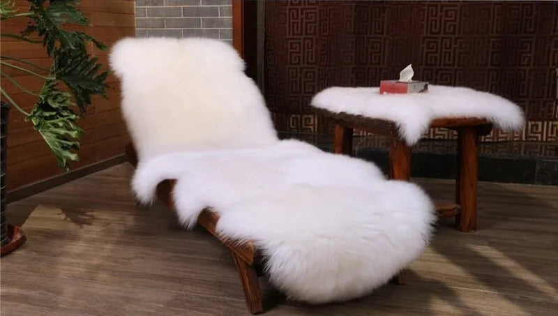 Natural Sheepskin Rug Long Wool Sofa Cover