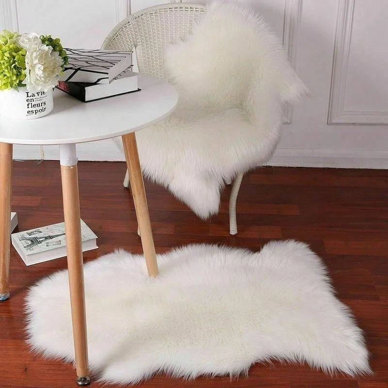 Fur Faux Artificial Sheepskin Soft Carpet Washable Seat Mat
