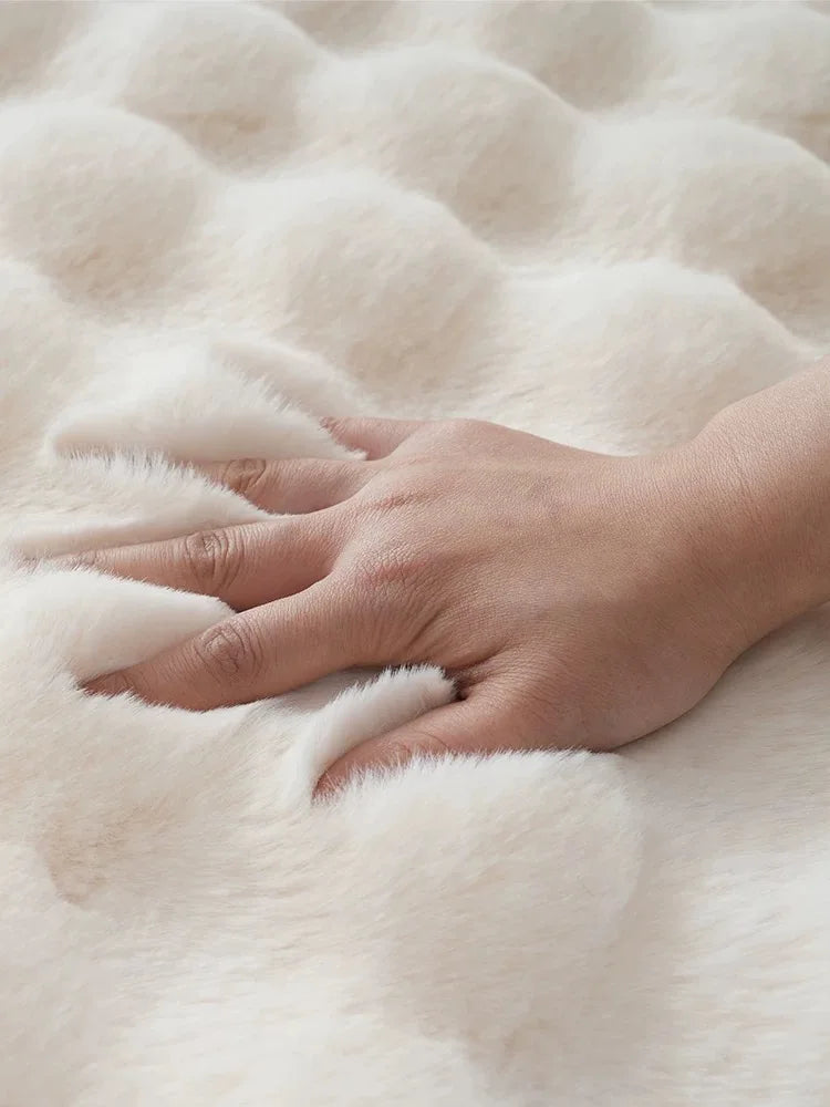 Ins Solid Color Fluffy Round Area Rug Plush Sofa Couch Cushion