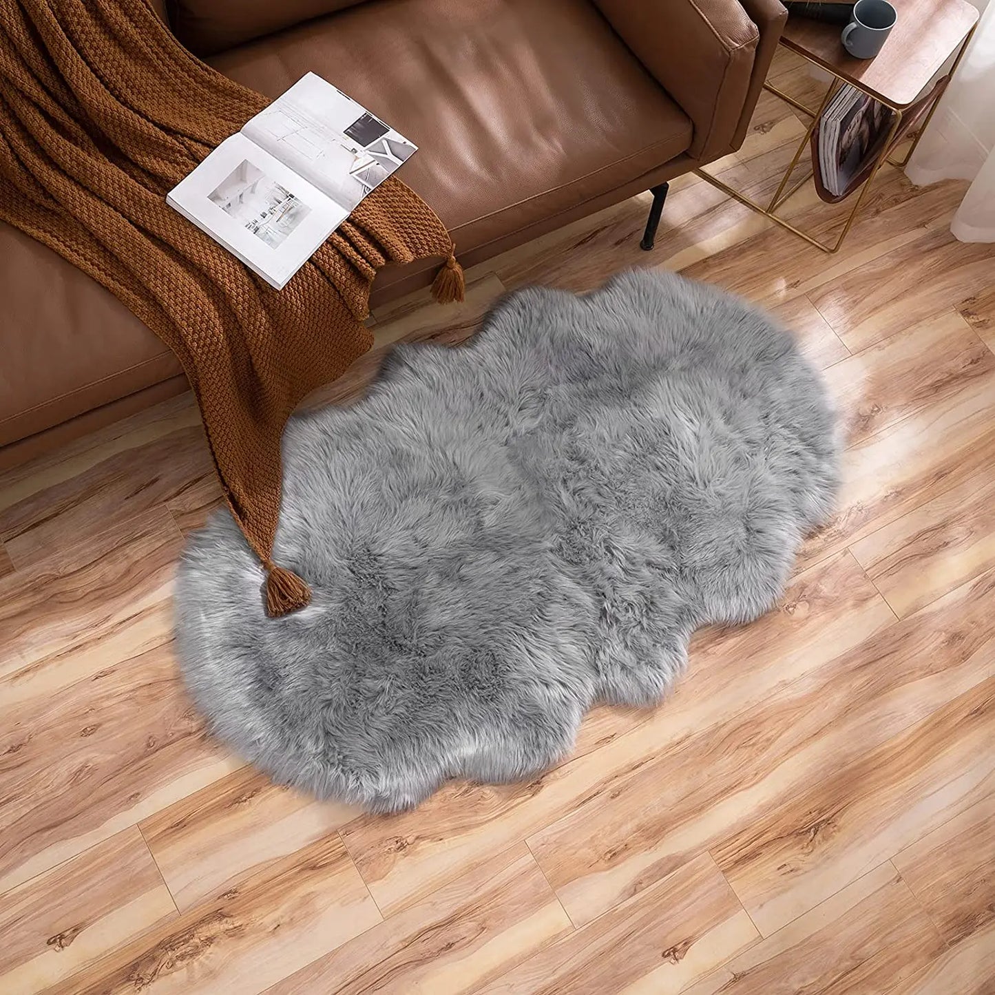 Fur Faux Sheepskin Soft Carpet Washable Seat Mats For Floor Fluffy Rugs