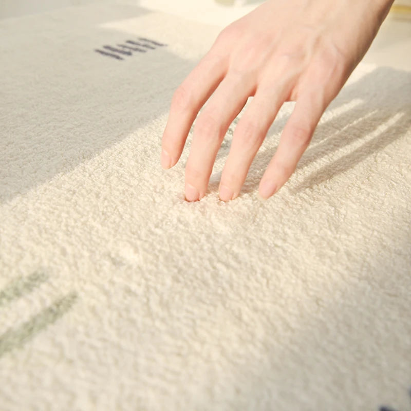 Cream Style Carpets for Living Room Thicken Washable Lounge Floor Mat