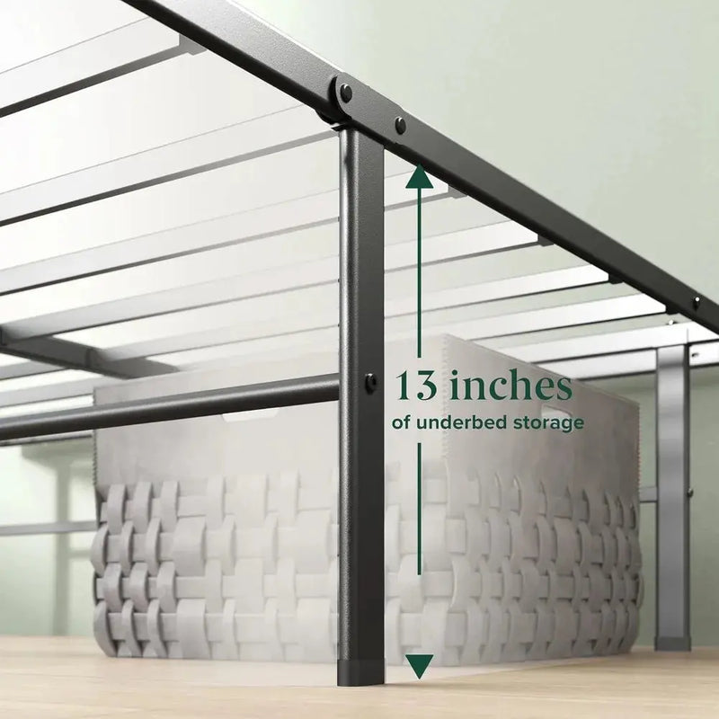 14in Queen Metal Bed Frame, Quick Assembly SmartBase® Mattress Foundation, Heavy Duty Sturdy Steel with No Box Spring Needed Our3Designs