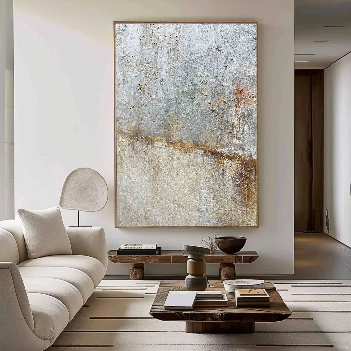 Brown Beige Black Texture Painting Mural Brown Beige Black Minimalist