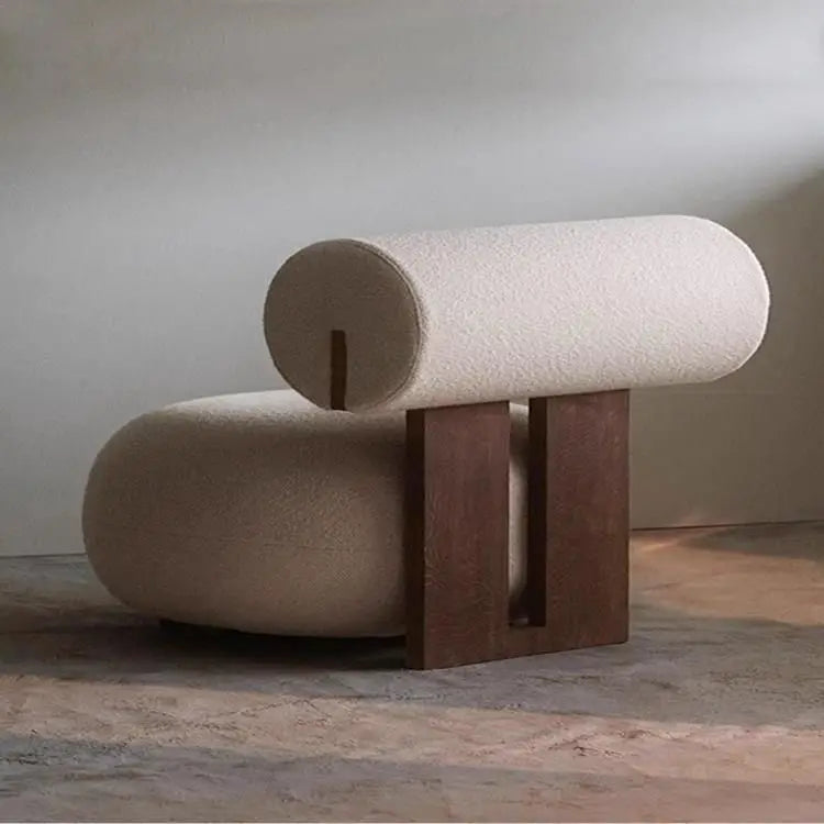 Nordic Backrest Chair Modern Solid Wood Luxury Single Sofa
