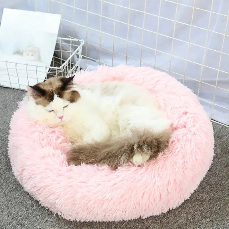 Super Soft Pet Cat Bed Plush Full Size Washable Calm Bed Donut Bed Comfortable Sleeping Artifact Suitable For All Kinds Of Cats Our3Designs