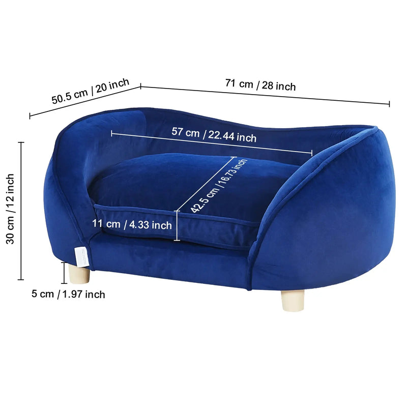 VEVOR Pet Sofa Dog Couch for Medium-Sized Dogs and Cats Soft Velvety Dog Sofa Bed for Living Room Bedroom Pet Store or Clinic Our3Designs