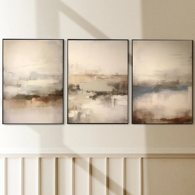 Brown Abstract Landscape Textured Painting Posters and Prints