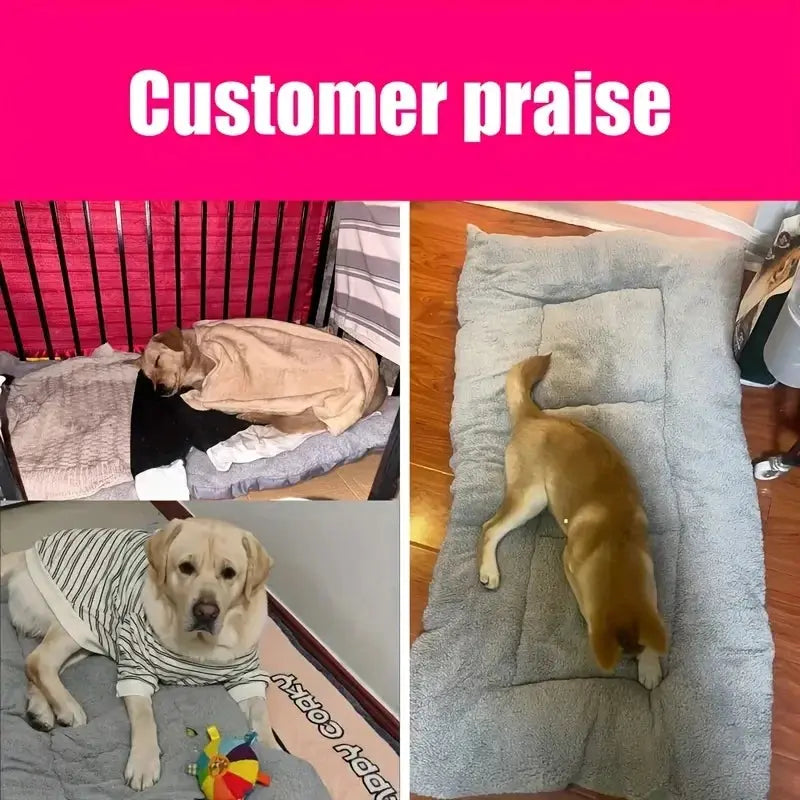 Extra-large plush dog bed/sofa/cat bed/dog house/cage mat, thick and super soft polyester pet mat Our3Designs