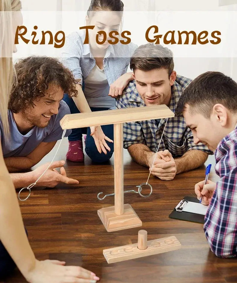 Ring Toss Games for Kids Adults Home Party Drinking Games Fast-paced Handheld Wooden Board Games Shot Ladder Bundle Outdoor Bars Our3Designs