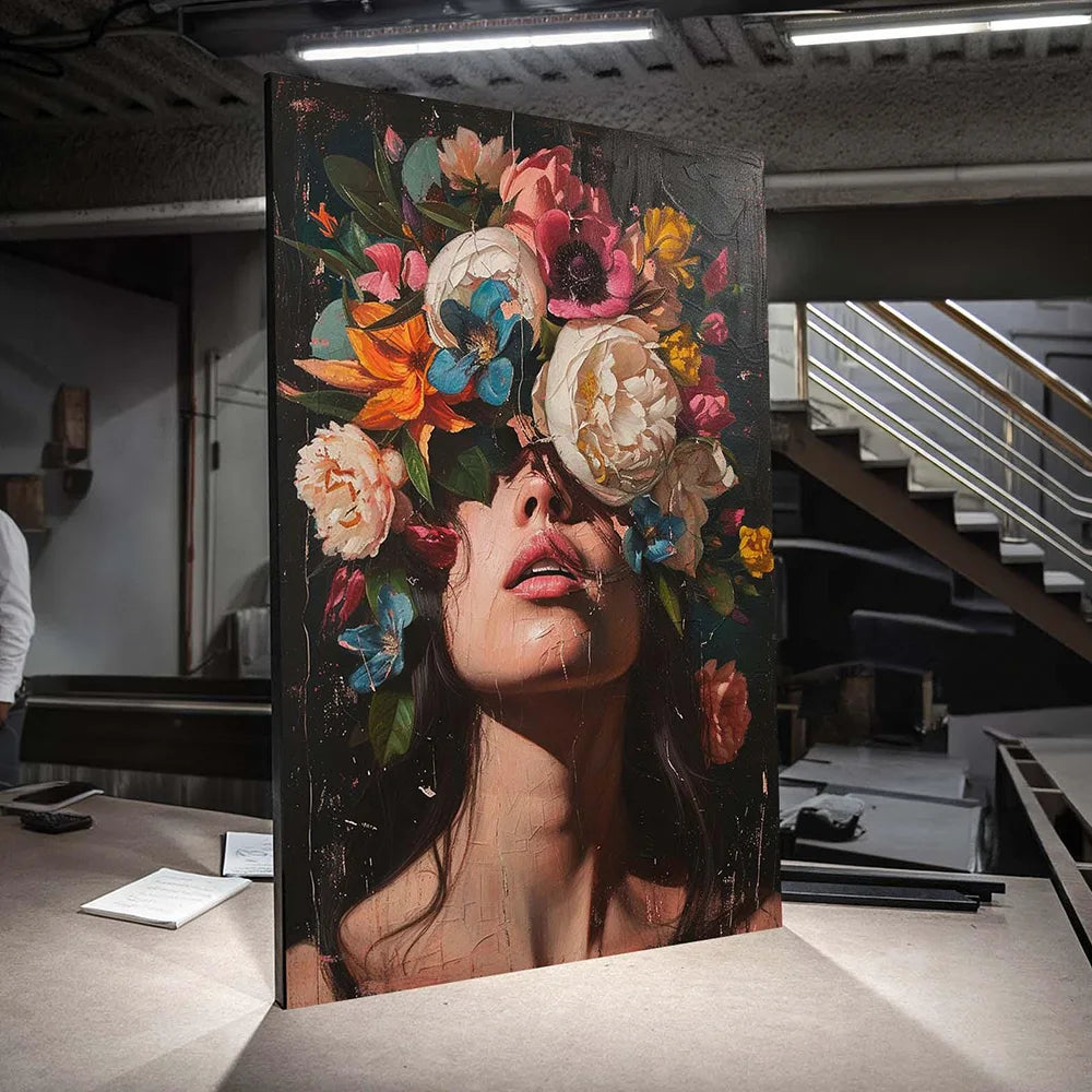 Surreal Dreamy Floral Portrait Female Poster Print Abstract Luxury
