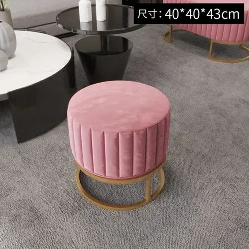 Pink Nordic Porch Bench Ottomans Minimalist Shoe Portable Stools