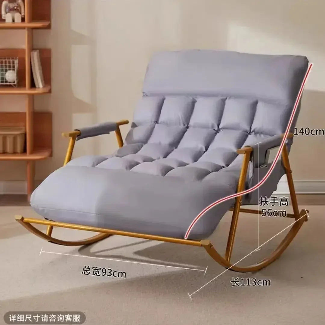 Double rocking chair enlarged and widened adjustable adult balcony home