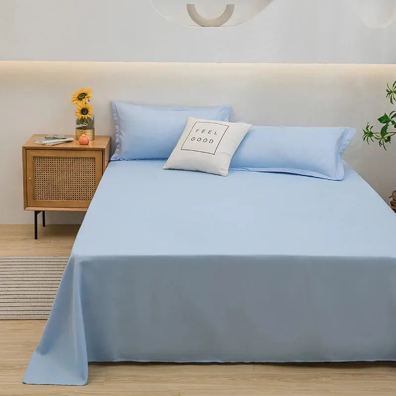 One Solid Color Simple Sheet Machine Washable Single Double Bed Linen Student Dormitory Sheet (pillowcase Not Included) Our3Designs