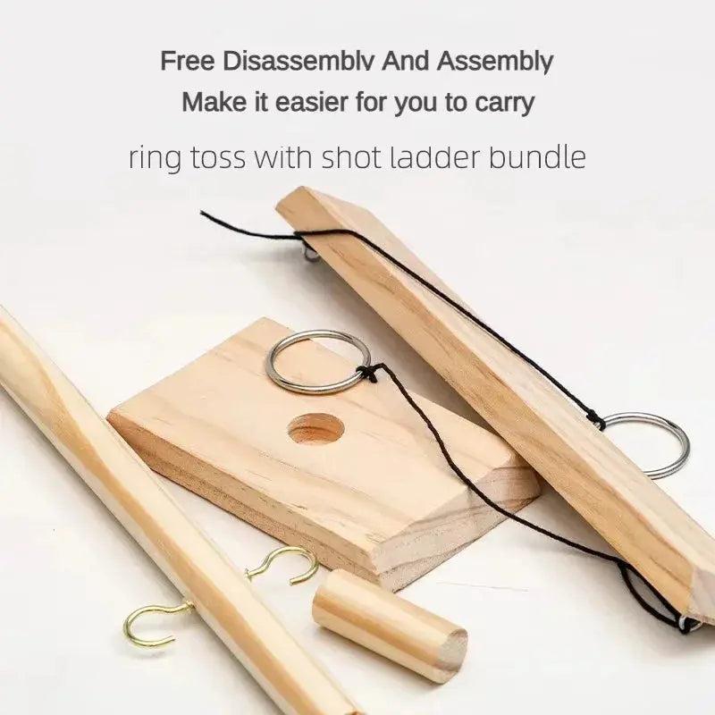Ring Toss Games for Kids Adults Home Party Drinking Games Fast-paced Handheld Wooden Board Games Shot Ladder Bundle Outdoor Bars Our3Designs