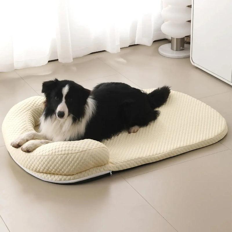 Breathable Spring Summer Cooling Large Dog Bed Ati-slip Cat Bed with Pillow Ice Silk Fabric Dog Bed for Small Dog Cushion Pet Our3Designs
