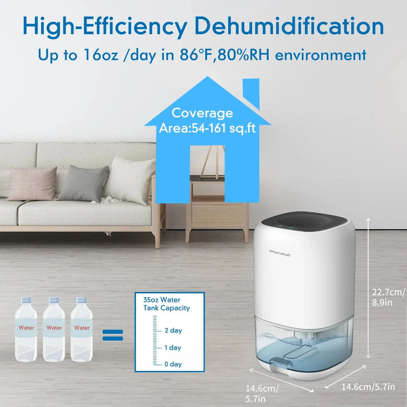 1000ML Air Dehumidifier Home Appliances with Air Filter for Home 280 sq. ft Mini Portable Utral Quiet with Auto Shut Off Our3Designs