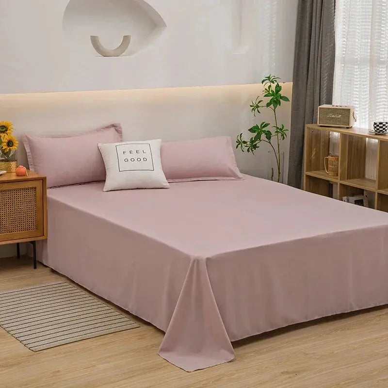 One Solid Color Simple Sheet Machine Washable Single Double Bed Linen Student Dormitory Sheet (pillowcase Not Included) Our3Designs